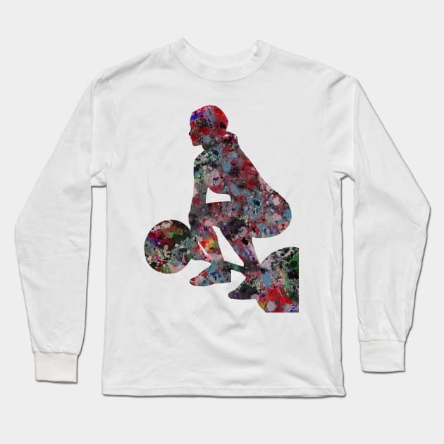 Female weightlifter Long Sleeve T-Shirt by RosaliArt